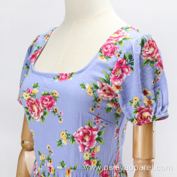 floral print short sleeve dresses